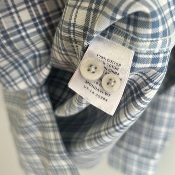 UNUTCKIT Men’s Cotton Flannel Long Sleeve Shirt Size Large In Blue - Picture 7 of 9